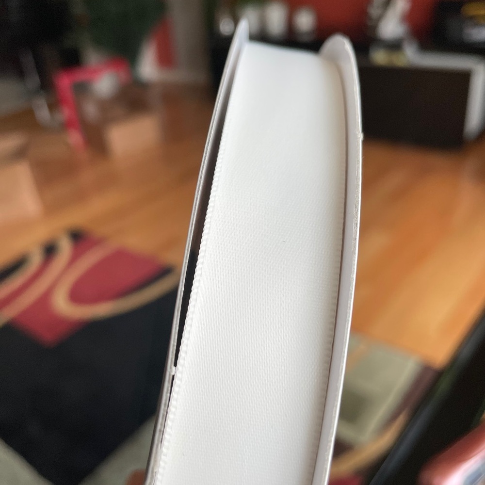 7/8 SFA ,  WHT, Matte satin RIB 100YD
